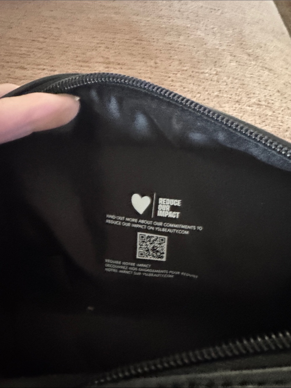Black Embossed YSL Leather Cosmetic Toiletry Bag - Picture 4 of 6